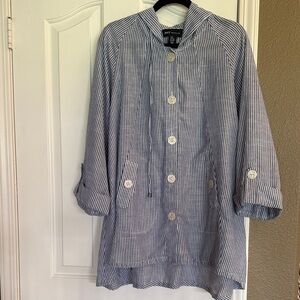 Jones New York Blue Striped Jacket